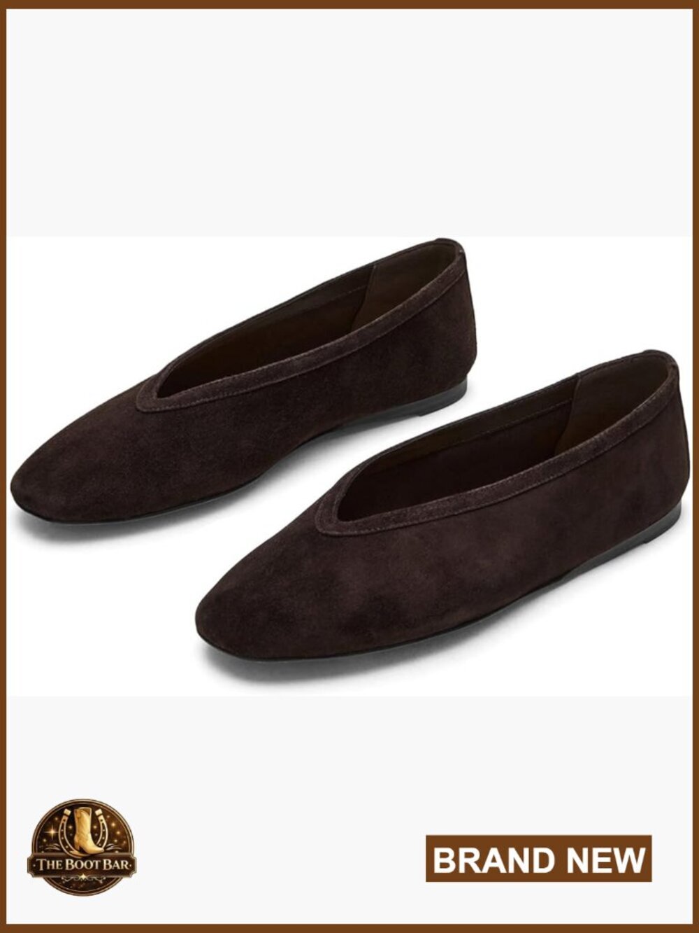 Suede Ballet Flats Square Toe Slip On Comfortable Work Casual Shoes